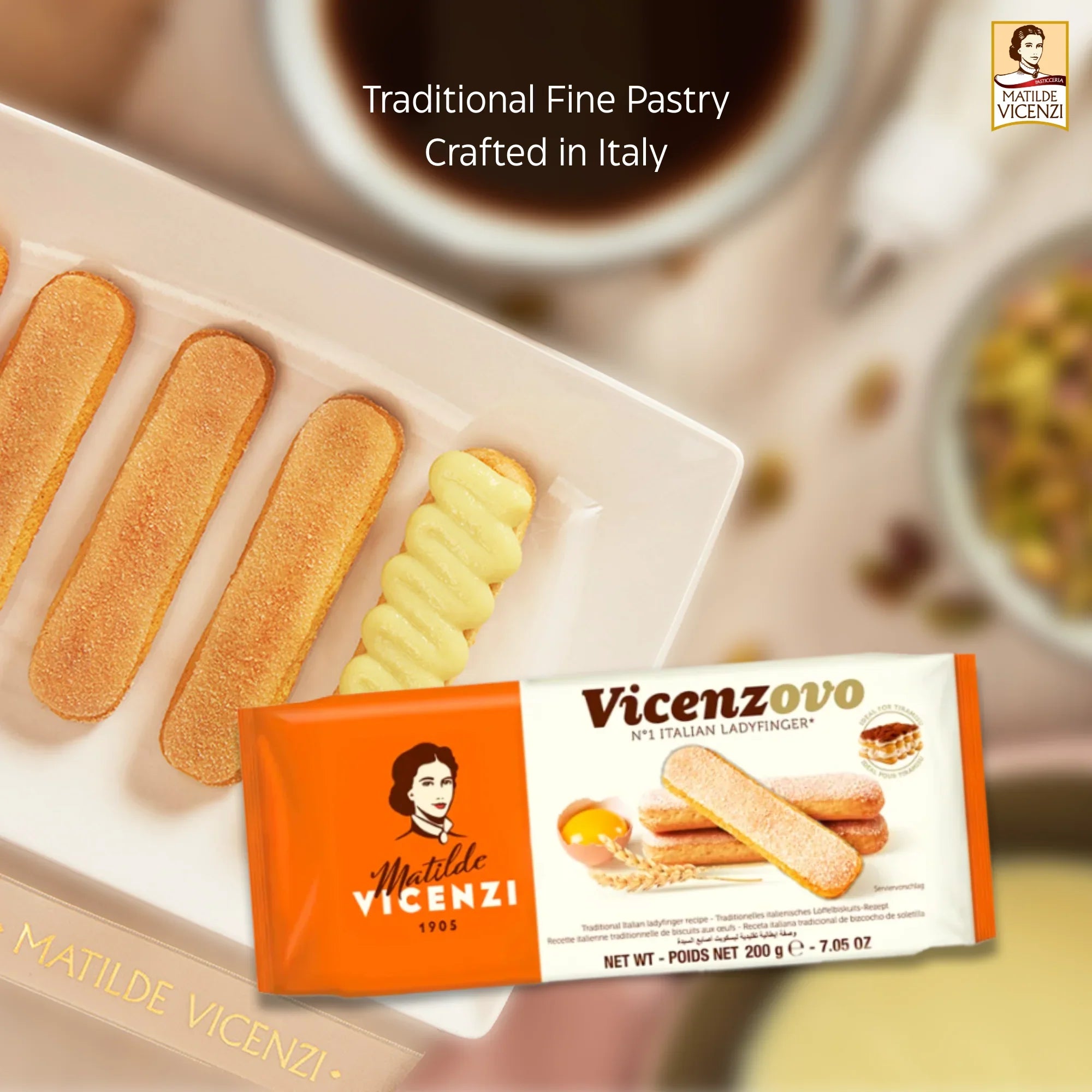 Ladyfinger Vicenzovo Italian Biscuits - 200g | Perfect for Tiramisu & Desserts