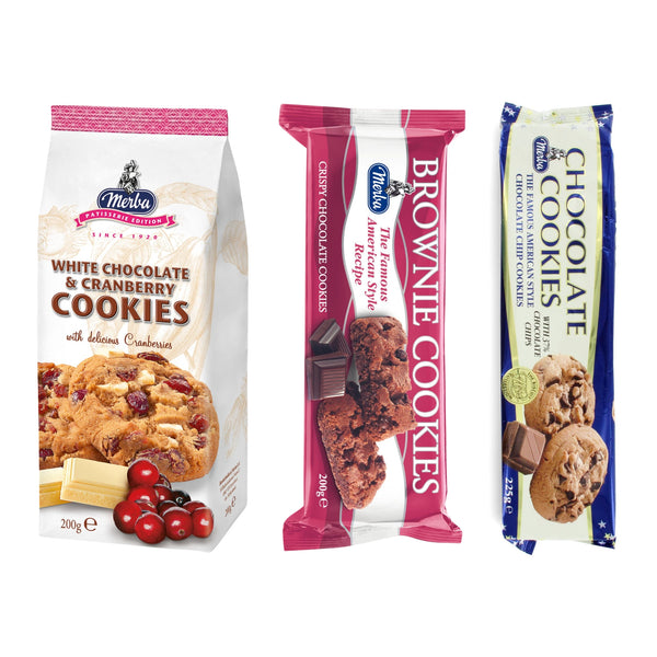 Brownie Cookies & Choclate Cookies 37% & White Choclate & Cranberry Cookies|Combo Of 3