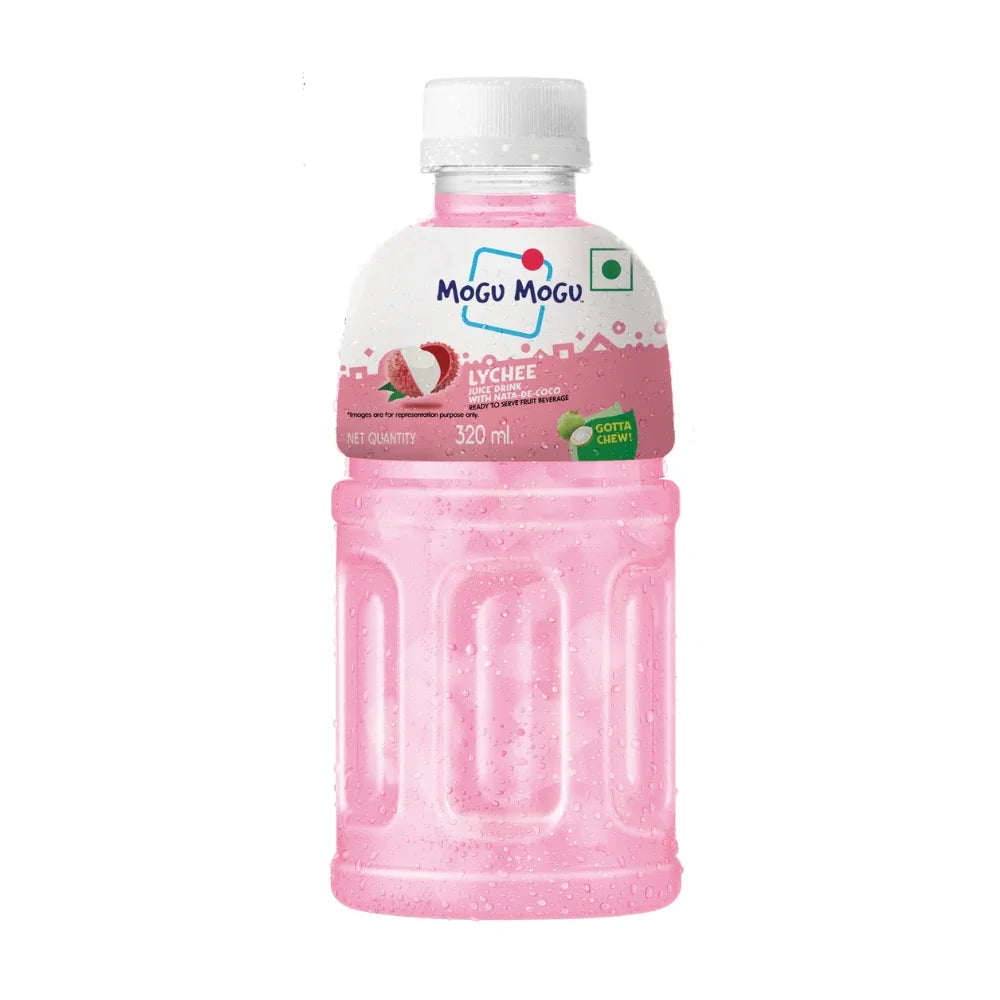 Mogu Mogu Lychee Juice with Nata de Coco | 320ml (Pack of 6)