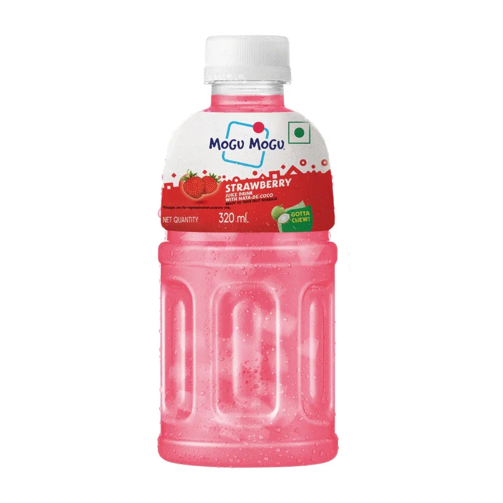 Mogu Mogu Strawberry Juice with Nata de Coco | 320ml (Pack of 6)
