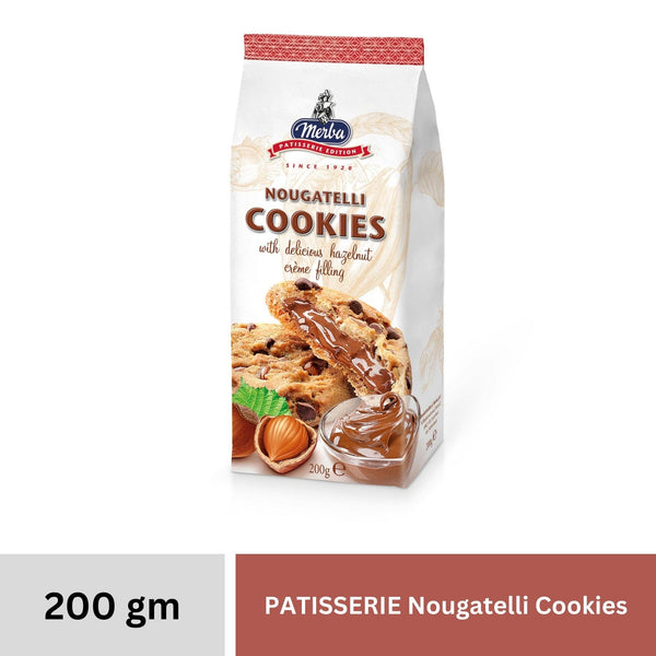 Nougatelli Cookies Patisserie, Premium Hazelnut Cream Filled Treats, 200g