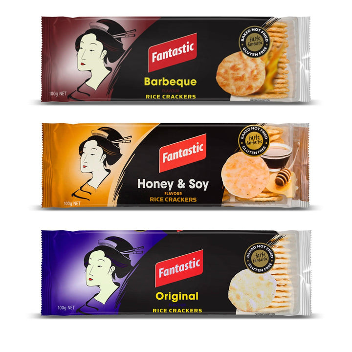 Buy Crackers "Bbq, Honey Soy And Original Rice Crackers" by Sunbeam combo, Default Title