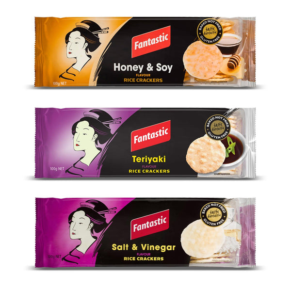 Buy Crackers "Honey Soy, Teriyaki And Salt And Vinegar Rice Crackers" by Sunbeam combo, Default Title