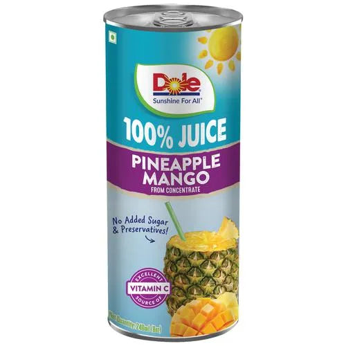 Dole 100% Pineapple Mango Can juice 240ml (pack of 8)