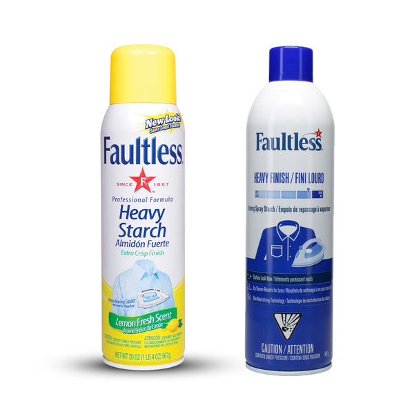 Faultless Instant fabric stiffener spray for clothes | Wrinkle free instantly | Denims & for All Types Of Clothes | Lemon Aroma & Heavy Starch | Lasts 90 days - 567gm (Combo of 2)