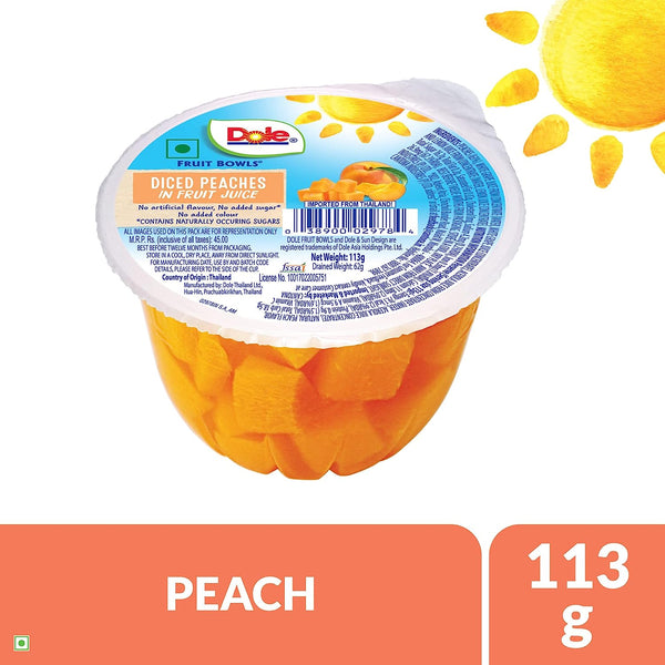 Dole Diced Peach Single 113g (pack of 8)