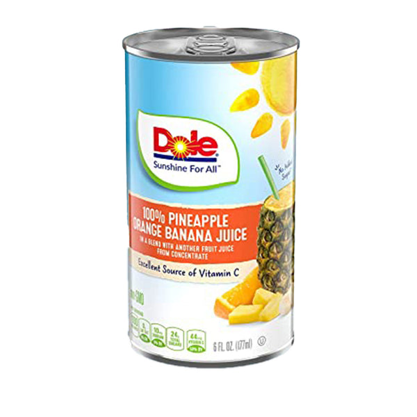 Dole Pineapple Orange Banana Juice, 100% Fruit Juice with Added Vitamin C, 240 ml (Pack of 8)
