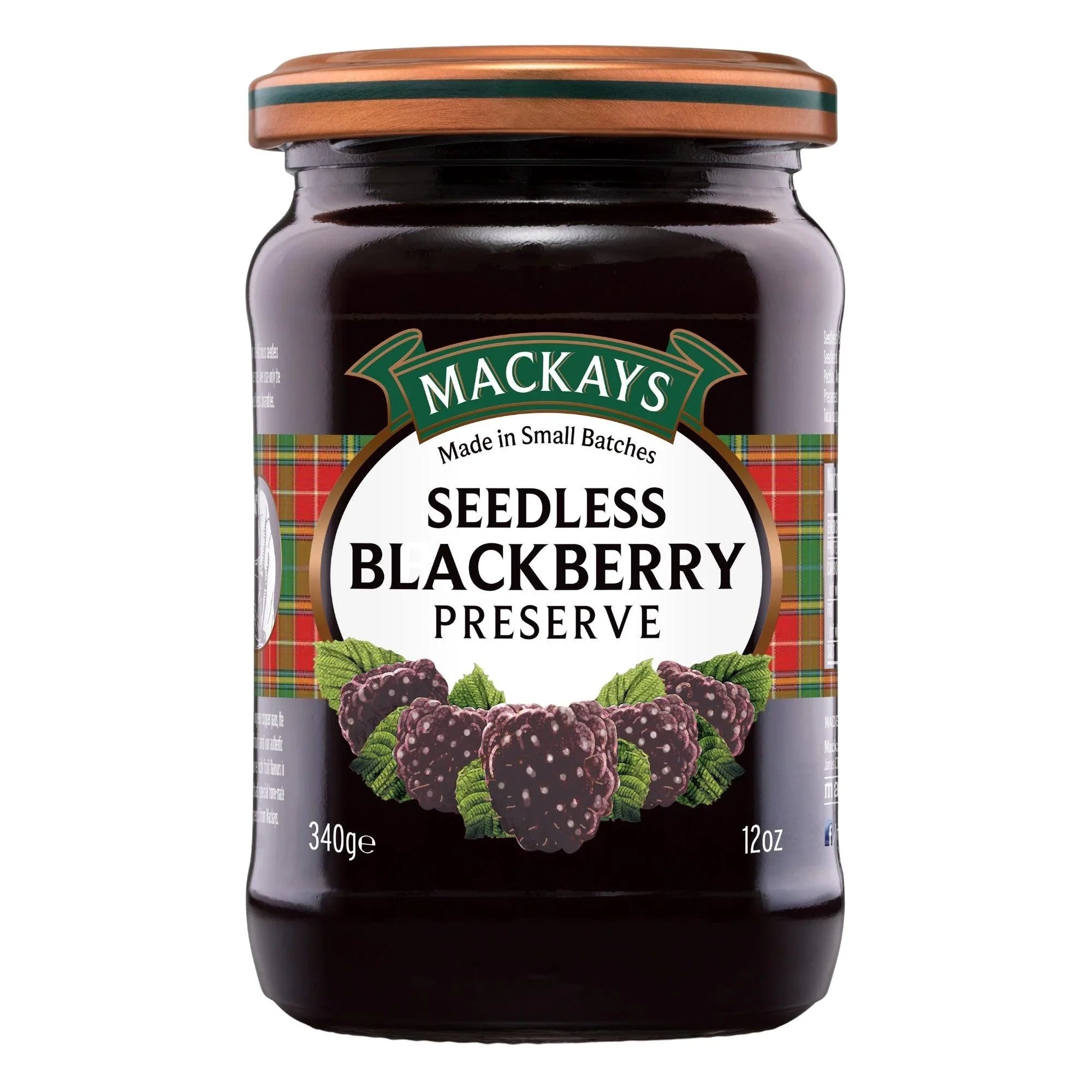Mackays Seedless Blackberry Preserve Jam 340gm