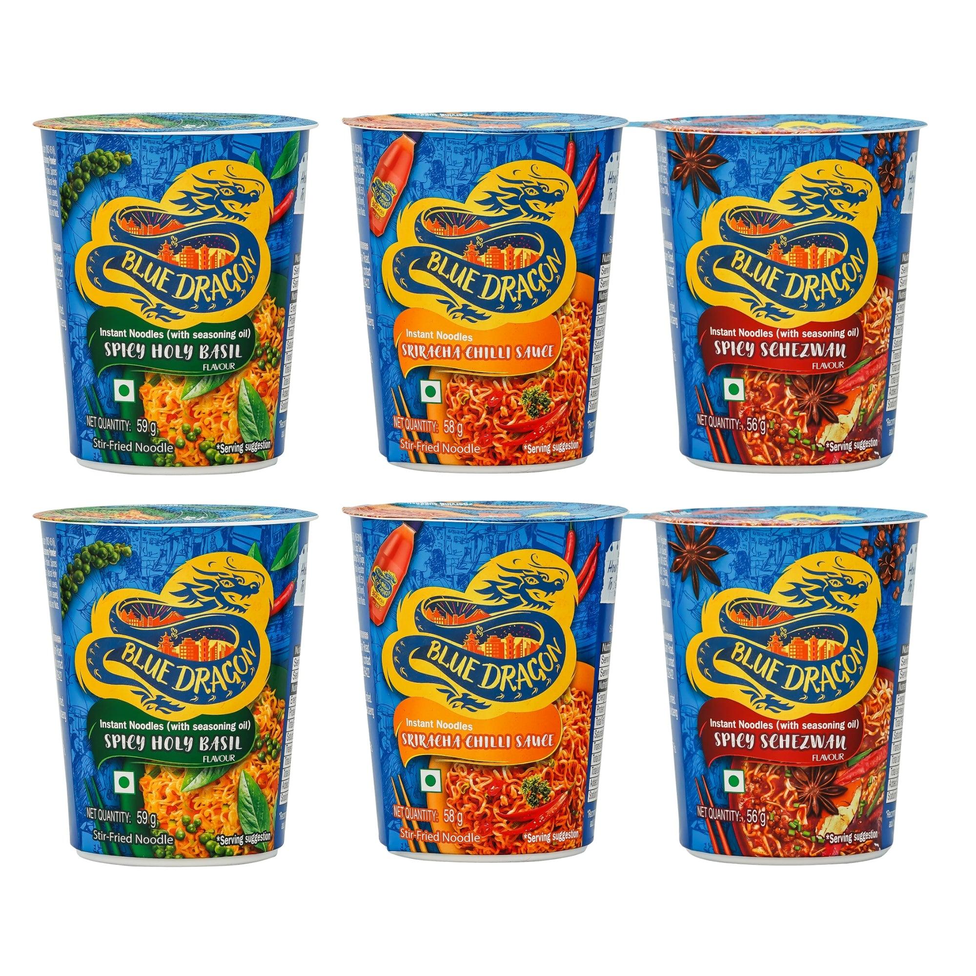 Spicy Schezwan, Holy Basil & Sriracha Chilli Instant Noodle Combo – Pack of 6