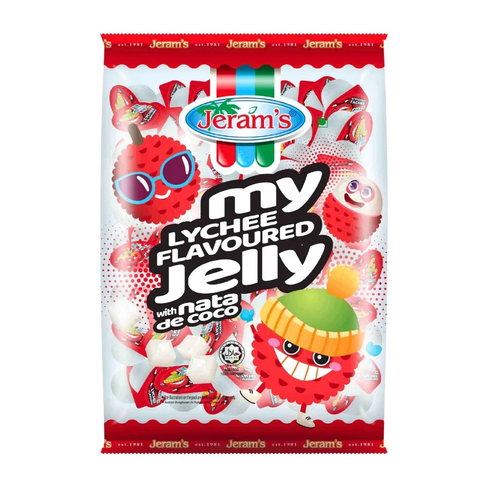 Jeram's My Lychee Flavoured Jelly 100pcs (1500g) |With Nata De Coco