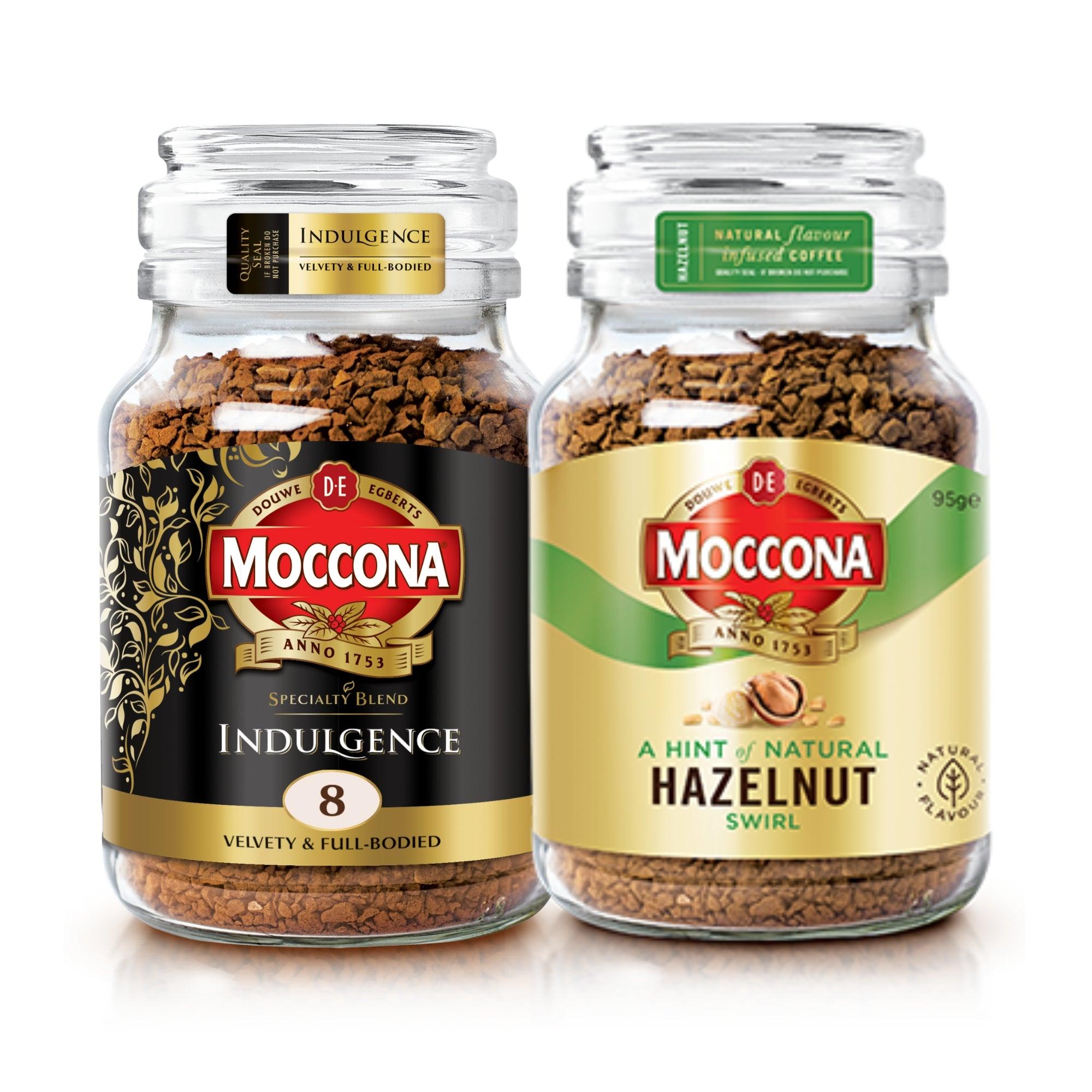 Moccona Indulgence + Hazelnut Instant Coffee - 195g (Pack of 2)