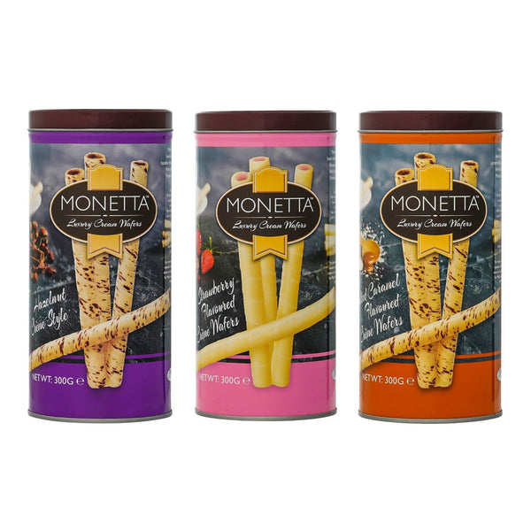 Hazelnut, Strawberry, Salted Caramel Wafer Sticks Combo