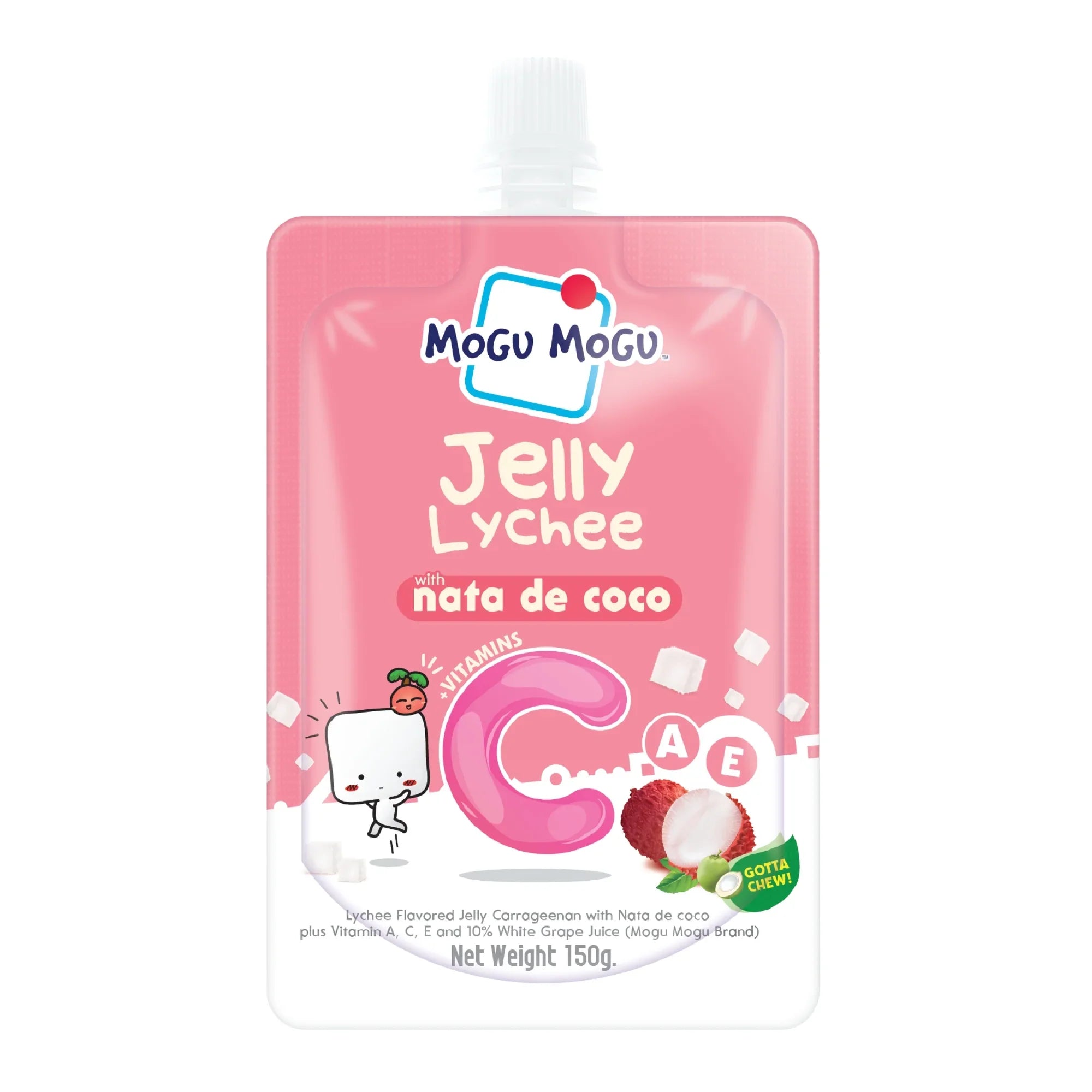 Mogu Mogu Jelly Lychee with Nata De Coco 150g (Pack of 6)