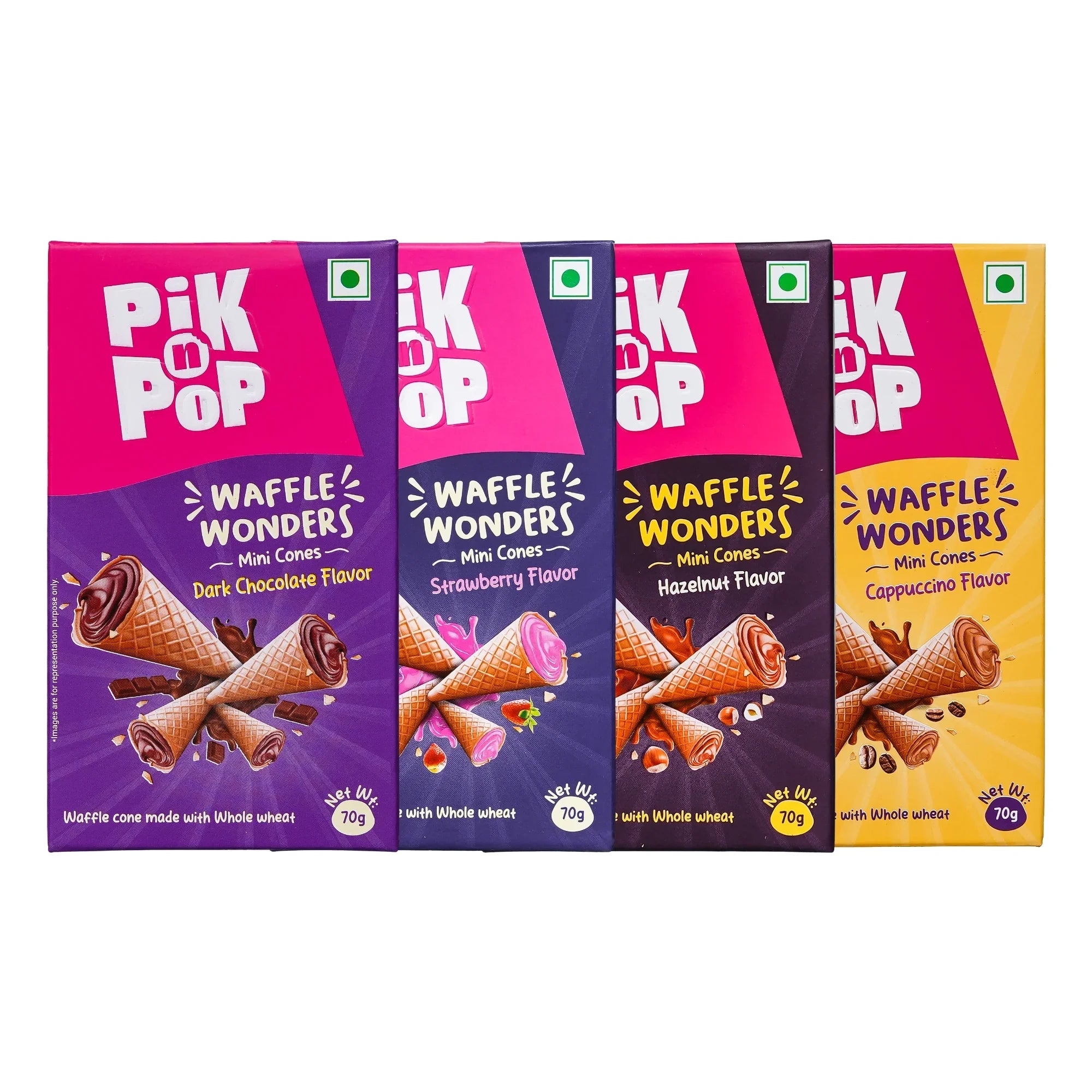 Pik n Pop Mini Waffle Cones Combo (70g x 4)