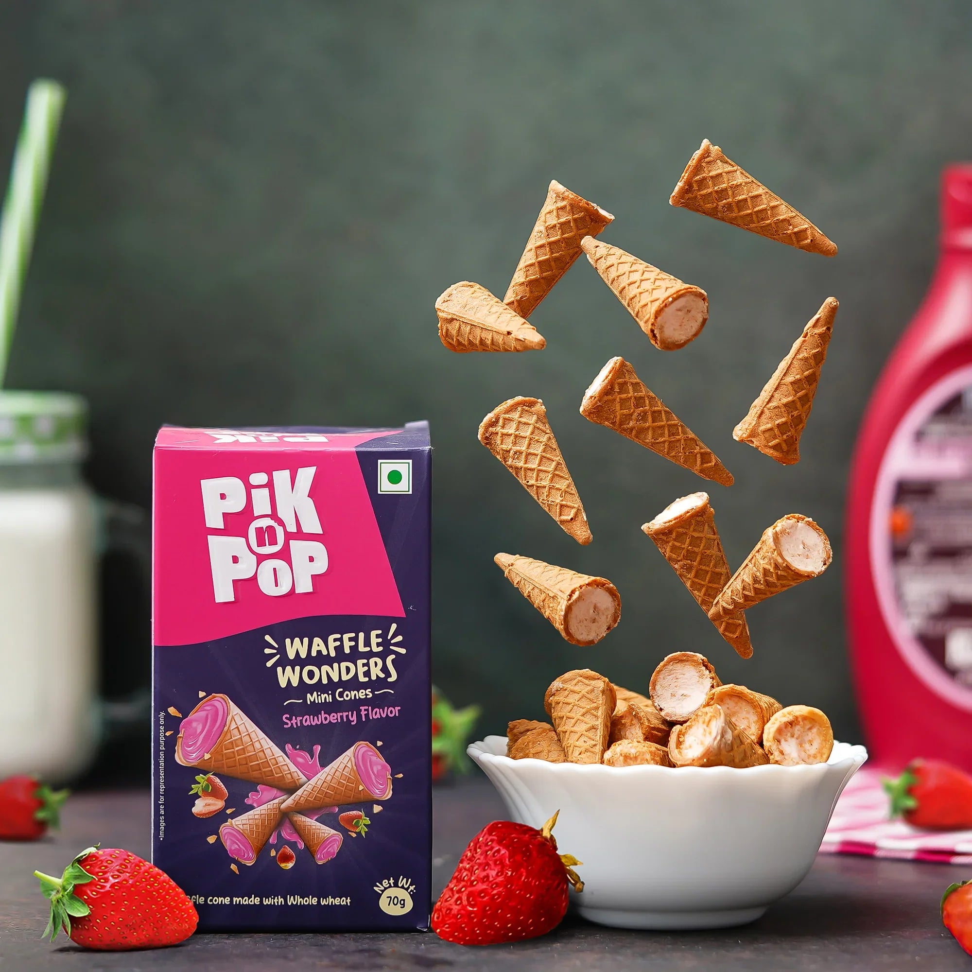 Pik n Pop Strawberry Mini Waffle Cones