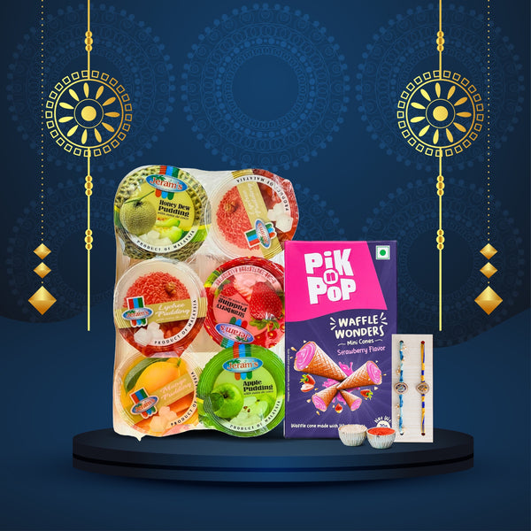 Rakhi Gift Pack with Jeram Pudding & Pik n Pop Waffle Cones – Fun & Flavour in a one
