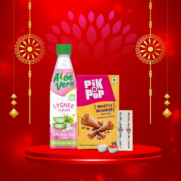 Sappe Aloe Vera and Pik n Pop Rakhi Gift set - Refreshing Festive Combo