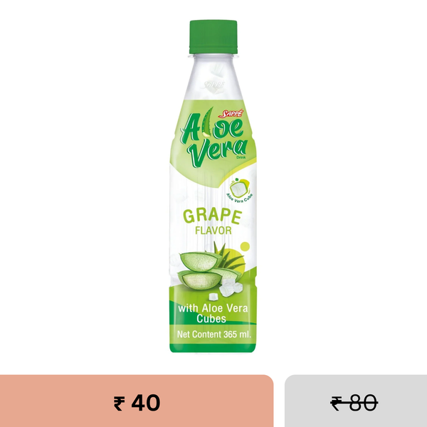Aloe Vera Drink 365ml | Grape Flavour with 10% Aloe Vera Cubes | Ready to Drink