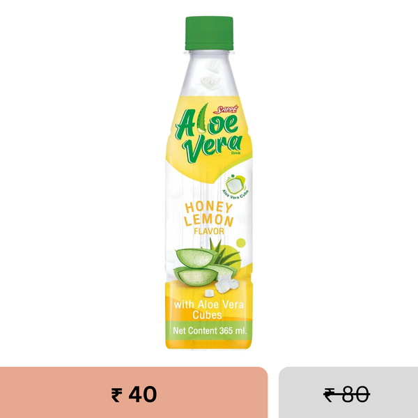 Aloe Vera Drink 365ml | Honey Lemon Flavour with 10% Aloe Vera Cubes | Ready to Drink