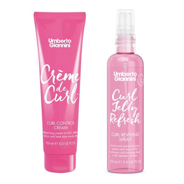 Umberto Giannini Creme De Curl Cream & Jelly Refresh Spray | For Defined  Curls & Waves | For Hydrated & Bounce - Combo of 2
