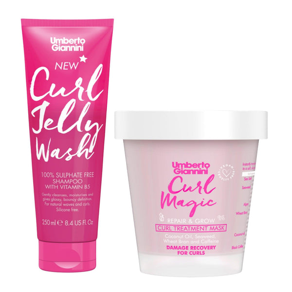 Umberto Giannini Curl Jelly Wash Curl Defining Shampoo & Curl Repair Mask | Revitalize & Define Curls with Nourishing Shampoo & Curl Repair Mask - Combo of