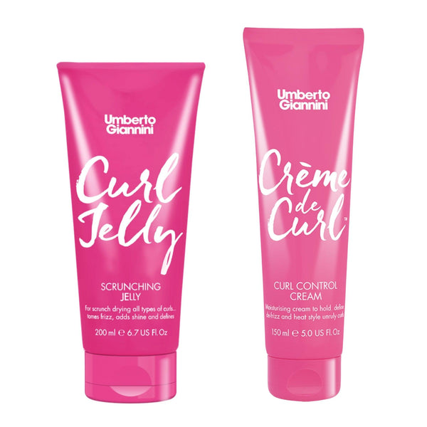 Umberto Giannini Scrunching Jelly & Crème De Curl Control Cream | For Defined, Frizz-Free Curls & Waves | With Long-Lasting Hold & Moisture for Natural Texture Enhancement - Combo of 2