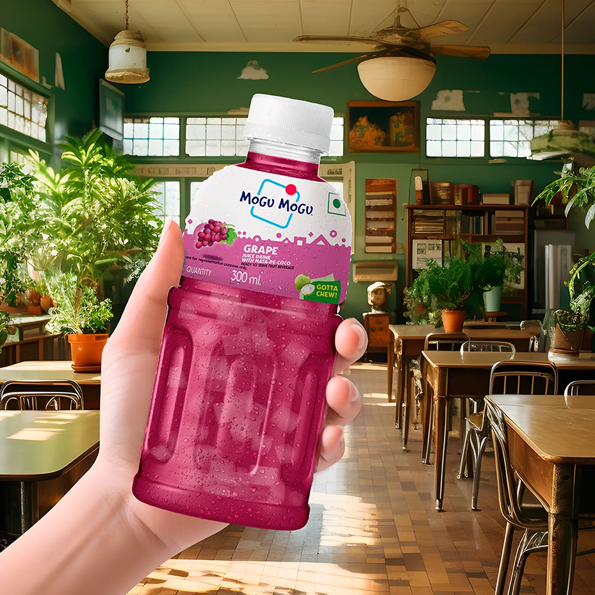 Mogu Mogu Grape Juice with Nata de Coco | 320ml (Pack of 6)