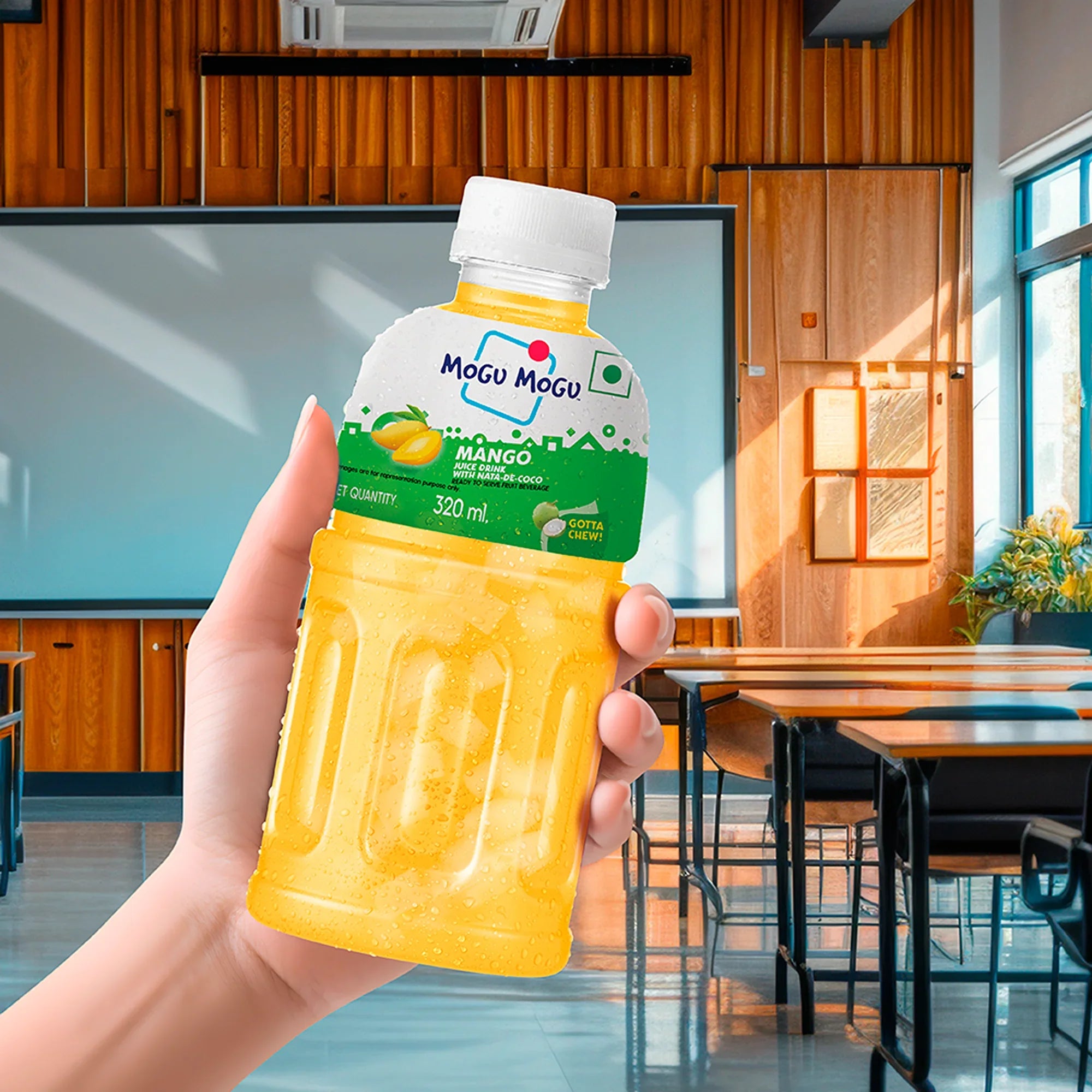 Mogu Mogu Mango Juice with Nata de Coco | 320ml (Pack of 6)