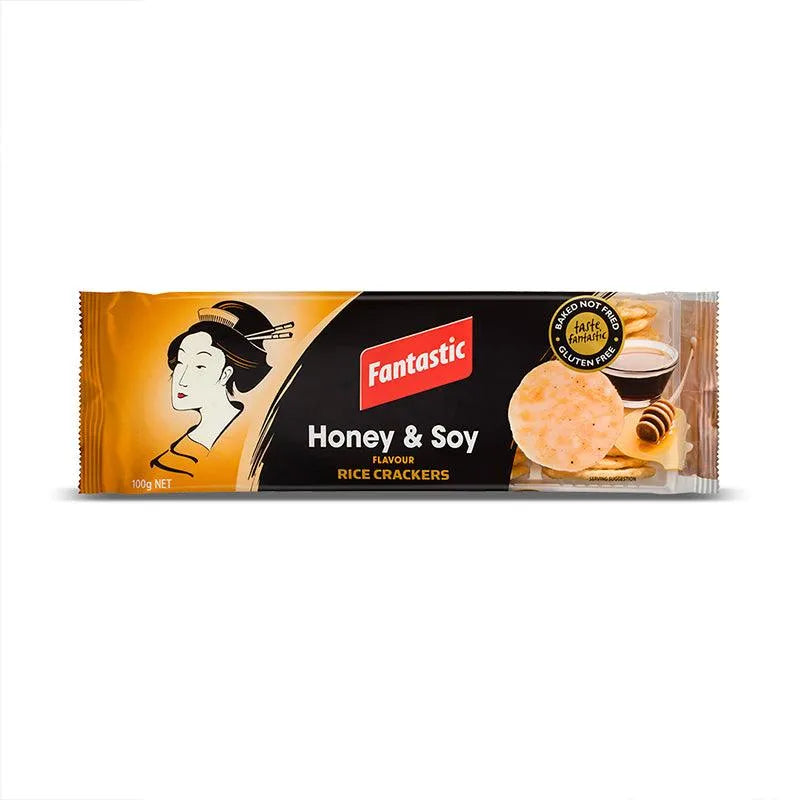 Buy Puffed Rice Cakes "Honey Soy Rice Crackers" by Fantastic, Pack of 2