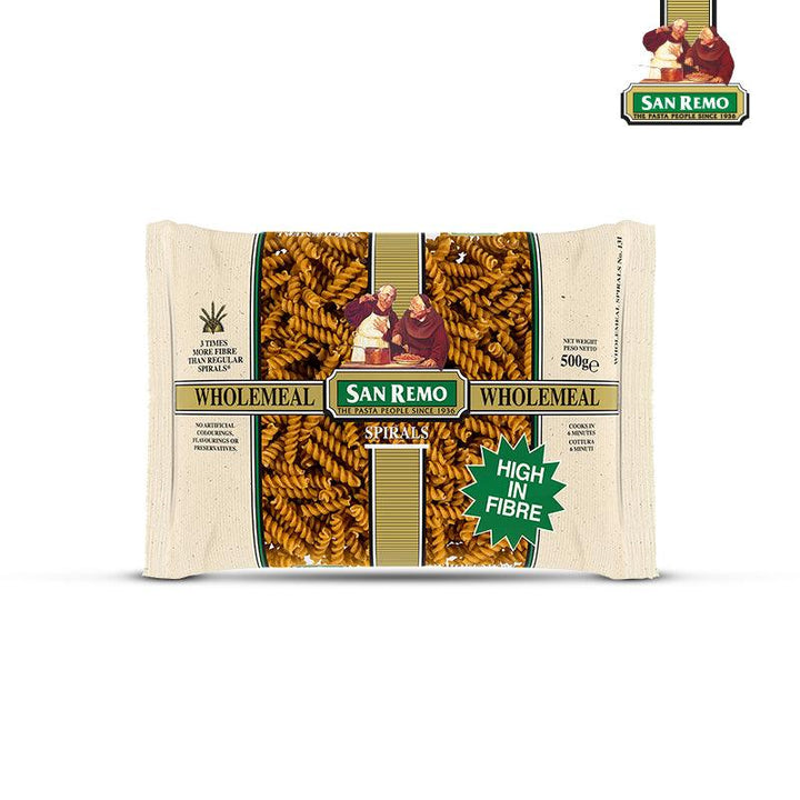 Buy Pasta & Noodles "Wholemeal Spiral Pasta" by San Remo, Pack of 2