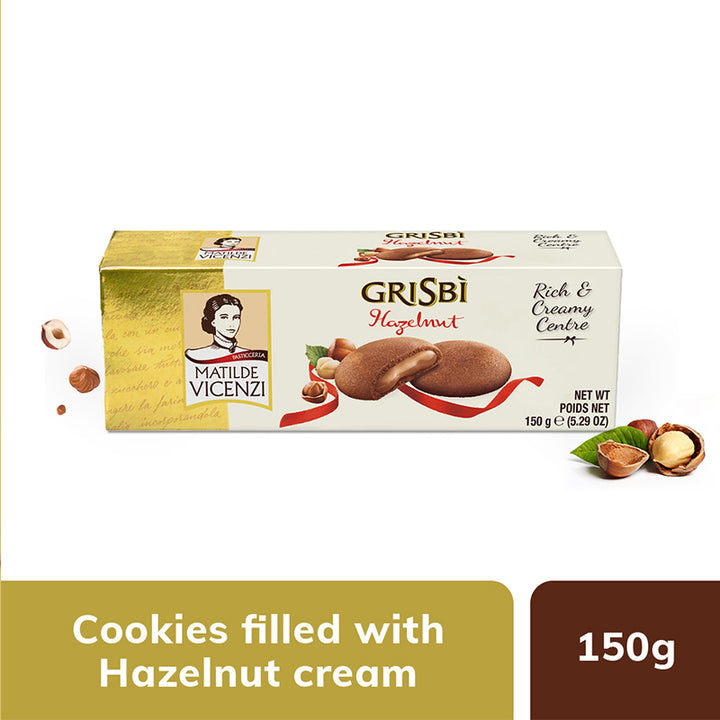 Matilda Vicenzi Grisbi' Short Pastry Cookies Filled with Hazelnut Cream