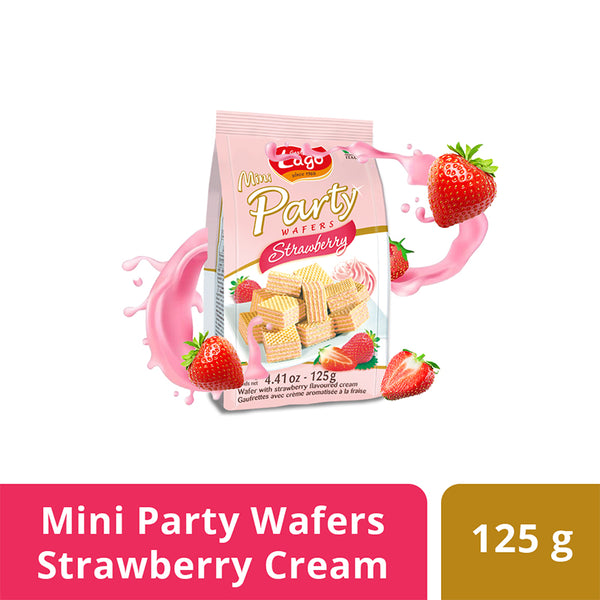 Gastone Lago Mini Party Wafers Strawberry Cream (125g)