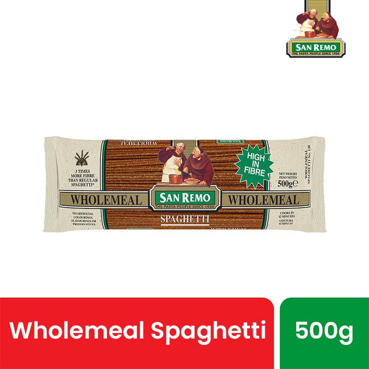 Buy Pasta & Noodles "Wholemeal Spaghetti Pasta" by San Remo, Pack of 1
