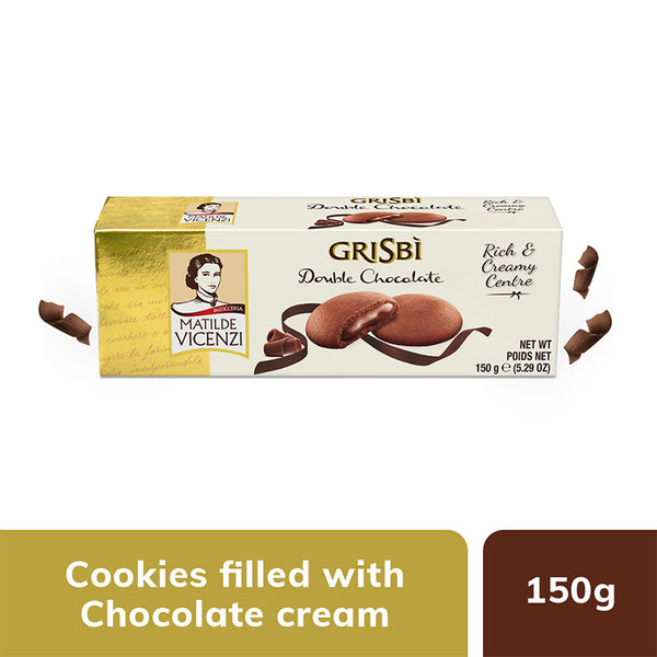 Matilda Vicenzi Grisbi' Short Pastry Cookies Filled with Chocolate Cream (150g)