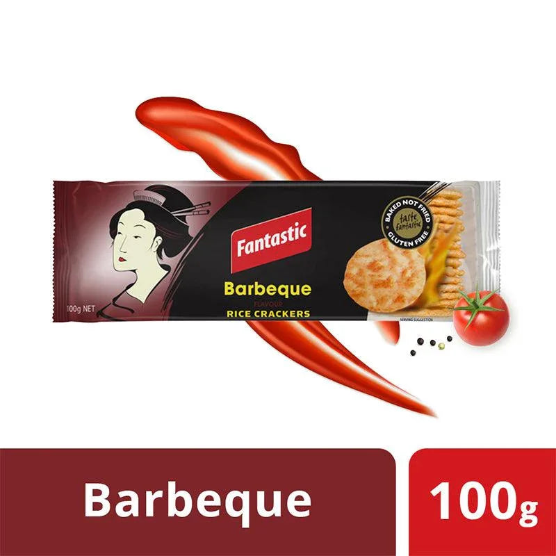 Buy Puffed Rice Cakes "Bbq Rice Crackers" by Fantastic, Pack of 1