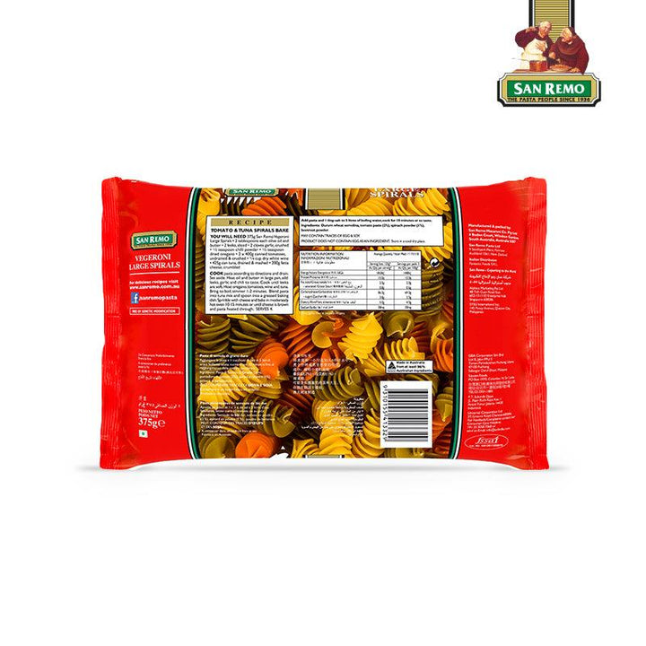 Buy Pasta & Noodles "Vegeroni Large Spiral Pasta" by San Remo, Pack of 4