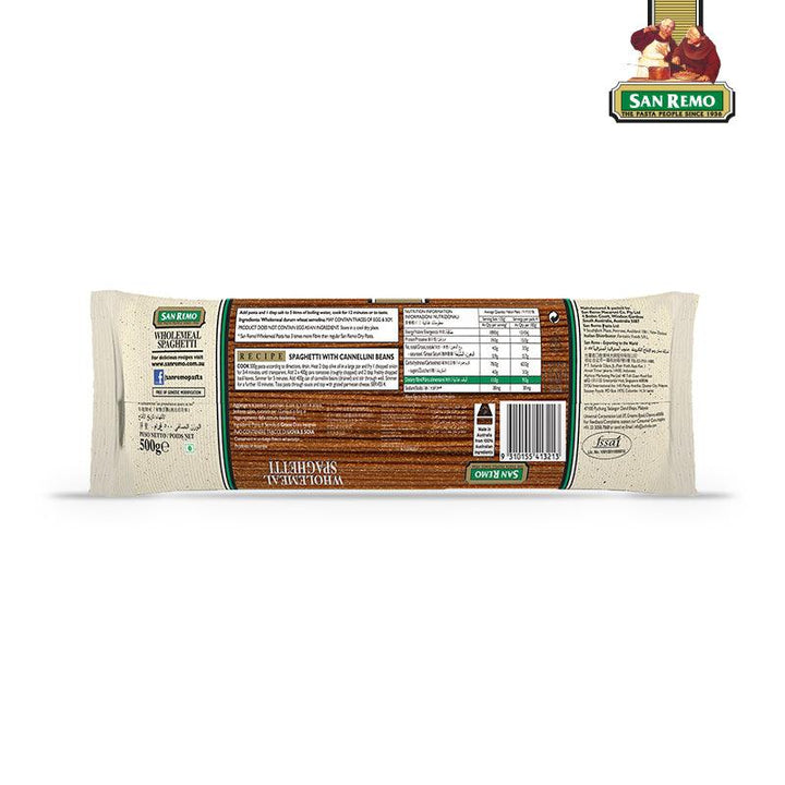 Buy Pasta & Noodles "Wholemeal Spaghetti Pasta" by San Remo, Pack of 4
