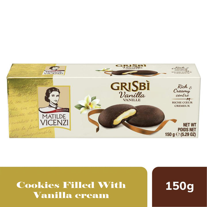 Matilda Vicenzi Grisbi' Short Pastry Cookies Filled with Vanilla Cream